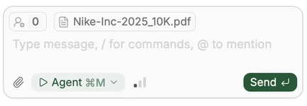 A 10-K PDF attached to the Tracelight chat as a labelled file panel