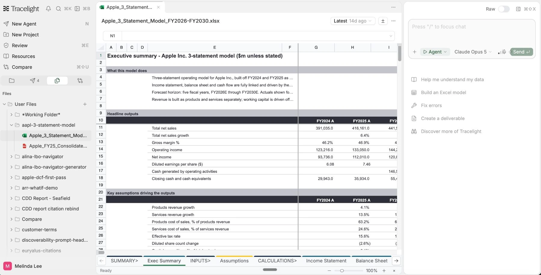 Tracelight Platform: tools on the left, file viewer in the middle, agent on the right